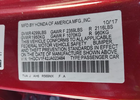 1HGCV1F42JA023484